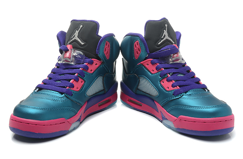 Air Jordan 5 Mens Shoes Blue/Red Online